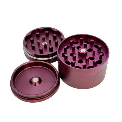 Purple Mushroom Limited Edition 4 Piece Threadless Herb Grinder with Smell Proof Lid